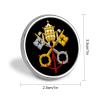 Emblem of Vatican City Round Pins Circle Button Badge Brooches for Clothing Decoration view 2