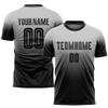Custom Soccer Jerseys Personalized Football T Shirts and Shorts Set Printed Team Name Number Logo, Grey Black Round-Neck Short Sleeve Uniforms for Men/Women/Youth Boys view 2