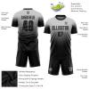 Custom Soccer Jerseys Personalized Football T Shirts and Shorts Set Printed Team Name Number Logo, Grey Black Round-Neck Short Sleeve Uniforms for Men/Women/Youth Boys view 3