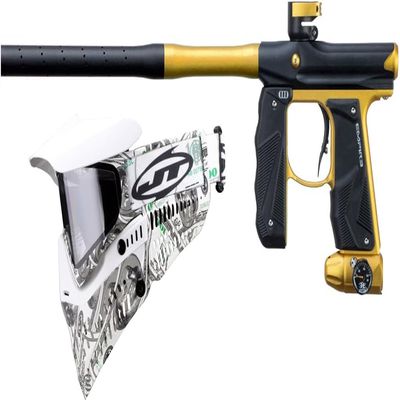 PaintballBodyBags Empire Mini GS Electronic Paintball Gun Marker w/JT Spectra Proflex LE Goggle 100 Dollar Print (Dust Black/Dust Gold)