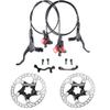 BUCKLOS MTB Hydraulic Disc Brakes,Left Front 800mm Right Rear 1450mm Hydraulic Brake Set, with IIIPRO 160mm Floating Disc Brake Rotor and 6PC Bolts. view 1