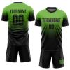 Custom Soccer Jerseys Personalized Football T Shirts and Shorts Set Printed Team Name Number Logo, Black Green Round-Neck Short Sleeve Uniforms Fade for Men/Women/Youth/Teens Boys Girls view 1