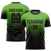 Custom Soccer Jerseys Personalized Football T Shirts and Shorts Set Printed Team Name Number Logo, Black Green Round-Neck Short Sleeve Uniforms Fade for Men/Women/Youth/Teens Boys Girls view 2