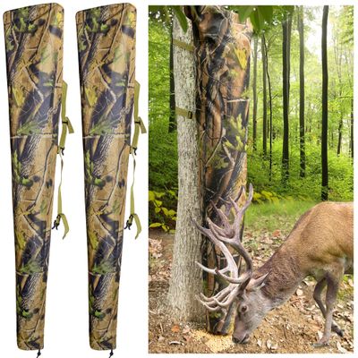 Adnee 2 Pcs Adjustable Camo Deers Bag Feeders-100 lb Tree Hugger Gravity Deer Feeder with Adjustable Strap-Waterproof Deer Feeder Bag for for Hunting