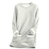 hlysgo Women Fall Fashion Fleece Sweatshirts Long Sleeve Comfort Pullover Tops Plush Warm Winter Fuzzy Blouses view 1