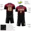 Custom Soccer Jerseys Personalized Football T Shirts and Shorts Set Printed Team Name Number Logo, Red, Black Gradient Round-Neck Short Sleeve Uniforms for Men/Women/Youth/Teens Boys Girls view 3