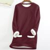 hlysgo Women Fall Fashion Fleece Sweatshirts Long Sleeve Comfort Pullover Tops Plush Warm Winter Fuzzy Blouses view 2