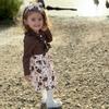 18 Month Infant Toddler Baby Girls Dress with Cardigan Floral Flower Print Sleeveless Brown Dress and Long Sleeve Waffle Cardigan Set Fall Winter Outfits 18-24 Months view 3
