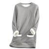 hlysgo Women Fall Fashion Fleece Sweatshirts Long Sleeve Comfort Pullover Tops Plush Warm Winter Fuzzy Blouses view 1