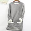 hlysgo Women Fall Fashion Fleece Sweatshirts Long Sleeve Comfort Pullover Tops Plush Warm Winter Fuzzy Blouses view 2