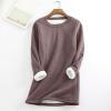 hlysgo Women Fall Fashion Fleece Sweatshirts Long Sleeve Comfort Pullover Tops Plush Warm Winter Fuzzy Blouses view 3