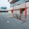 7' x 7' Baseball & Softball Practice Net Set, Baseball Backstop Practice Net for Hitting, Pitching, Batting & Fielding Practice | Convenient Installation and Portable (Red) view 2