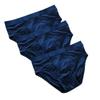 SWJGLITTR Men's Seamless Light Underwear Middle Waist Breathable Underpants Knitted Plain Boxer Briefs (Blue 3pc,3X-Large) view 1