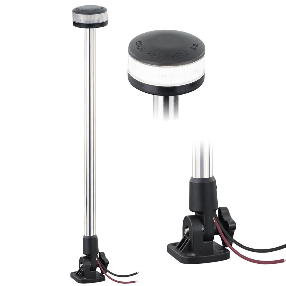 CLGMarine Stern Lights,Navigation Lights,Led All Around Anchor Light,Folding Base,USCG Certified 2NM, For Boat,Yacht,Pontoon,Fishing Boat 24 Inches
