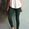 GOKKILRW Womens Skinny Jeggings with Pockets High Waisted Stretch Moto Biker Denim Leggings Pleated Slim Pull-On Denim Pencil Capris Pants view 2