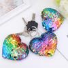 15 Pcs Sparkling Key Ring Pendent Keychain Shiny Charm Keychain Flip Sequin s Car Backpack s for Girls Heart Shape Wallet Miss Handbag view 2