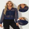Allegra K Mesh Sheer Jacket for Women Long Sleeve Hoodie Zipper Up Lightweight Casual Outwear Night Out Party Outfit Small Navy Blue view 4