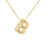 DIOWUS Bubble Letter Necklace For Women,Dainty Balloon Initial Necklaces 18k Gold Plated Chain Pendant Alphabet Necklaces For Girlfriend Charm Simple Gift Jewelry (B) view 1