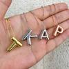 DIOWUS Bubble Letter Necklace For Women,Dainty Balloon Initial Necklaces 18k Gold Plated Chain Pendant Alphabet Necklaces For Girlfriend Charm Simple Gift Jewelry (B) view 2