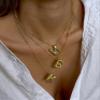 DIOWUS Bubble Letter Necklace For Women,Dainty Balloon Initial Necklaces 18k Gold Plated Chain Pendant Alphabet Necklaces For Girlfriend Charm Simple Gift Jewelry (B) view 4