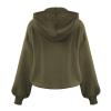 Honeystore Women's Casual Long Sleeve Sweatshirt Oversized Half Zip Pullover Workout Hoodie EWQD-071-Army-Green S view 3