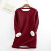 hlysgo Women Fall Fashion Fleece Sweatshirts Long Sleeve Comfort Pullover Tops Plush Warm Winter Fuzzy Blouses view 2