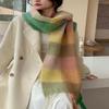 Wander Agio Winter Women Warm Scarf Long Shawl Large Scarves Cold Weather Thick Blanket Scarfs Colorful Plaid Green Pink 19 view 2