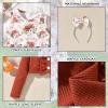 HINTINA 2T Toddler Little Girls Dress with Cardigan Floral Flower Print Sleeveless Tangerine Dress and Long Sleeve Waffle Cardigan Set Fall Winter Outfits 2-3T view 4