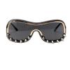 ICARA/Punk Rocker Spike Fashion Novelty Club Party Glasses Cool Men/Lady Sunglasses (black) view 2