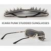 ICARA/Punk Rocker Spike Fashion Novelty Club Party Glasses Cool Men/Lady Sunglasses (black) view 4