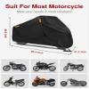 Puroma Motorcycle Cover Heavy Duty Scooter Cover Waterproof Outdoor All Season Universal Weather Quality Protection with Night Reflective, Lock Holes and Storage Bag Fits up to 97" Motorcycle Vehicle view 2