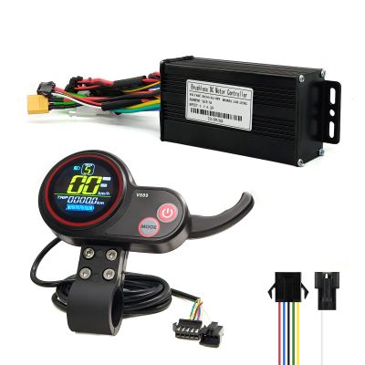 HUDAMZKY Electric Scooter Ebike 26A/30A Sine Wave Controller with LCD V889 Display for 1000W Hub Motor Electric Bike Accessories