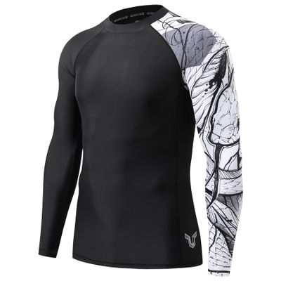 HUGE SPORTS Men's Long Sleeve Rash Guard UPF 50+ UV Sun Protection Tee Quick Dry Swimming Shirts