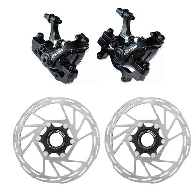 BUCKLOS Mountain Bike MTB Mechanical Disc Brake Caliper with Adapter, and IIIPRO 160mm Centerlock Disc Brake Rotor