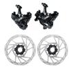 BUCKLOS Mountain Bike MTB Mechanical Disc Brake Caliper with Adapter, and IIIPRO 160mm Centerlock Disc Brake Rotor view 1