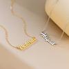 SANNYRA Angelina Name Necklace Personalized, Silver Plated Customized Nameplate Necklace Jewelry Gifts for Women view 3