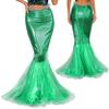 Loloda Women's Sequined Mermaid Tail Costume Sequin Maxi Skirt Cosplay Halloween Fancy Party Dress Tulle Green A Small view 4