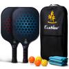 EcoNour Pickleball Paddles Set of 2/4 | USAPA Approved Fiberglass Surface Pickleball Set with 4 Pickleballs | 2 Cooling Towels and Pickleball Racket Storage Bag view 1