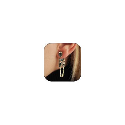 Gothic Punk Skull Skeleton Dangle Earrings - Spooky Halloween Theme for Prom Party