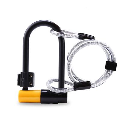 QIYUDS Bike U Lock Heavy Duty Bike Lock, Bicycle U Lock Security Cable Bike Locks, Heavy Duty Anti Theft Bike Chain Locks for Bicycle, Motorcycle and More