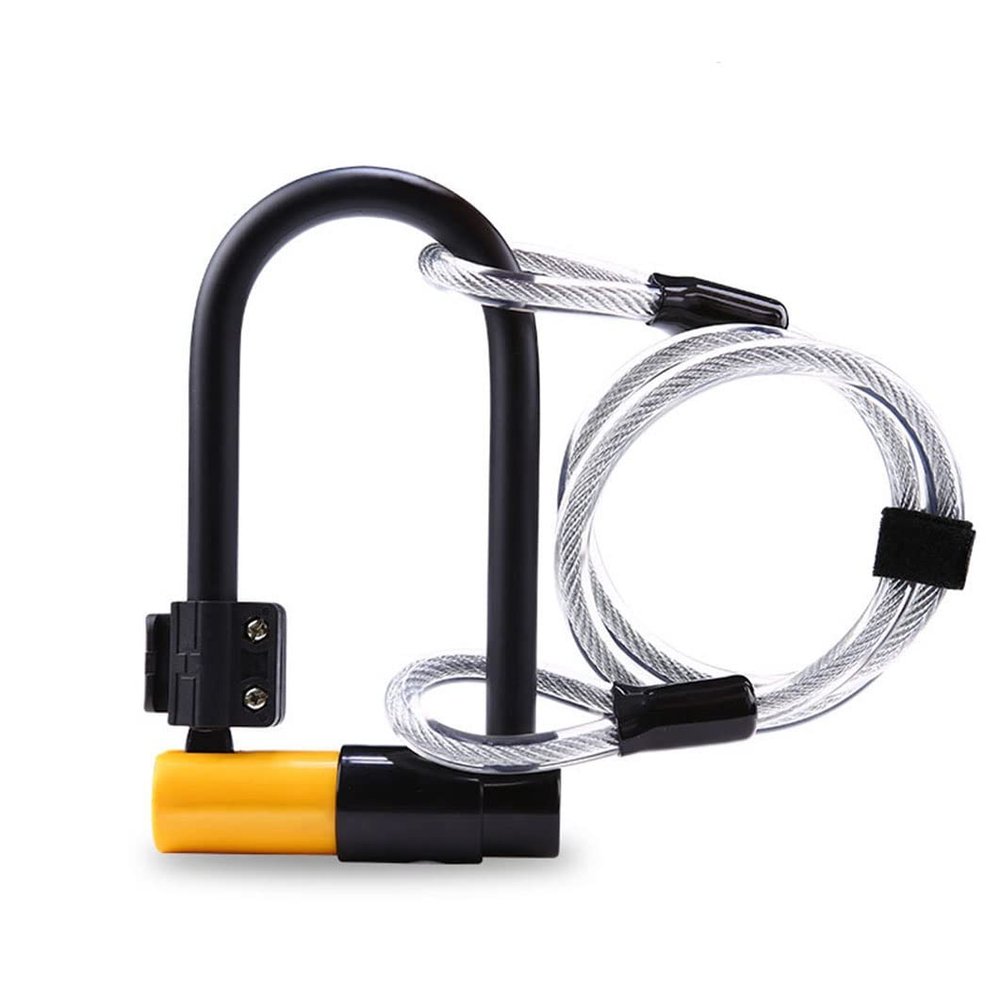 QIYUDS Bike U Lock Heavy Duty Bike Lock, Bicycle U Lock Security Cable Bike Locks, Heavy Duty Anti Theft Bike Chain Locks for Bicycle, Motorcycle and More