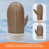 MGGMOKAY Men Leather Mittens Shearling Sheepskin Fur Lined Winter Mitten Gloves,Camel,S view 4