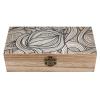 Abstract Art Floral Wooden Box with Hinged Lid Decorative Jewelry Box Storage Box for Home Office view 1