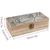 Abstract Art Floral Wooden Box with Hinged Lid Decorative Jewelry Box Storage Box for Home Office view 2