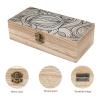 Abstract Art Floral Wooden Box with Hinged Lid Decorative Jewelry Box Storage Box for Home Office view 3