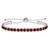 Uloveido Adjustable Tennis Bracelets for Women Sister Red Cubic Zirconia Stone Bracelet White Gold Plated Hypoallergenic Slider Bracelet Jewelry Gift Y4043 view 1