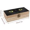 Yellow-Eyed Black Cat Wooden Box with Hinged Lid Decorative Jewelry Box Storage Box for Home Office view 2