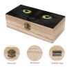 Yellow-Eyed Black Cat Wooden Box with Hinged Lid Decorative Jewelry Box Storage Box for Home Office view 3