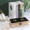 Yellow-Eyed Black Cat Wooden Box with Hinged Lid Decorative Jewelry Box Storage Box for Home Office view 4