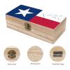 Texas State Flag Distressed Wooden Box with Hinged Lid Decorative Jewelry Box Storage Box for Home Office view 3